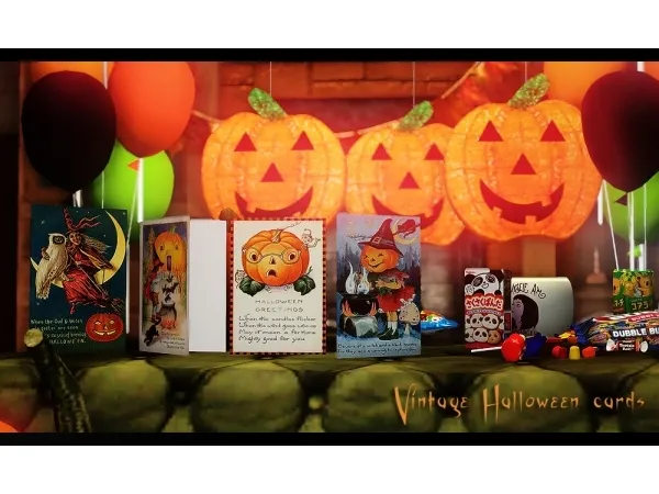 Vintage Halloween cards - The Sims 3 Custom Content