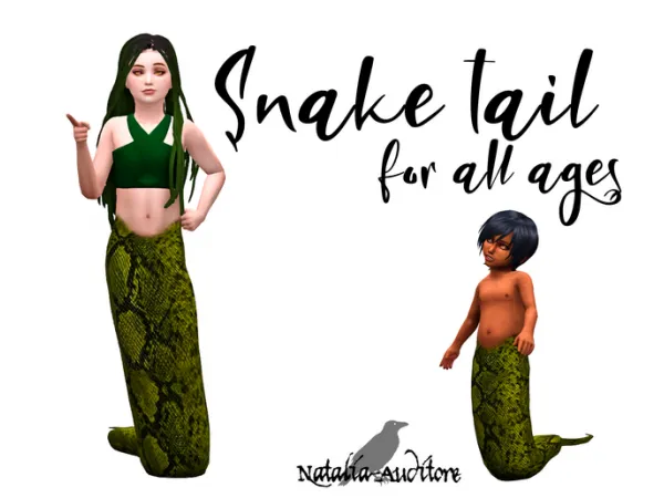 Alpha Snake tail Auditore by Natalia - The Sims 4 Custom Content