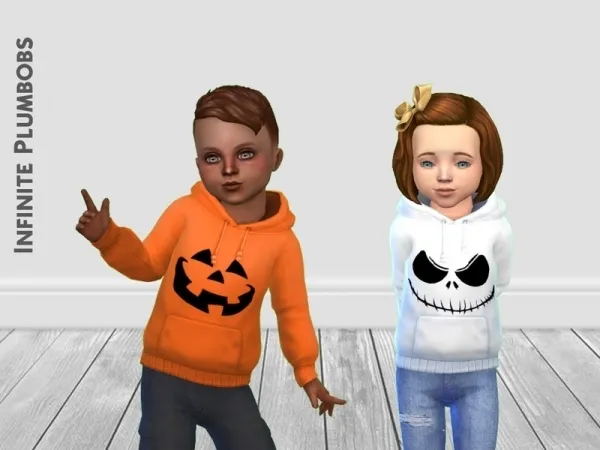 Maxis Match InfinitePlumbobs' IP Toddler Halloween Hoodie - The Sims 4 Custom Content