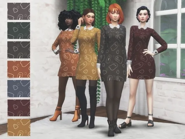 Maxis Match MariekGaming's Spooky Autumn Ghost Dress Adult and Toddler - The Sims 4 Custom Content