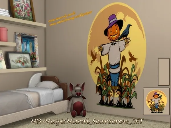 Alpha matomibotaki's MB MagicMural_Scarecrow_SET - The Sims 4 Custom Content