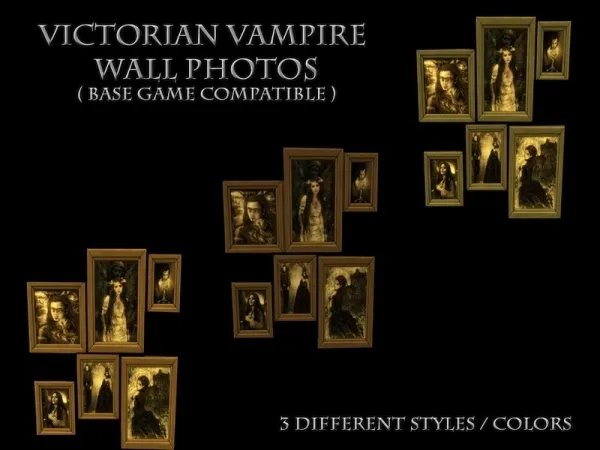 Alpha Evemor's Victorian Vampire Framed Wall Photos - The Sims 4 Custom Content