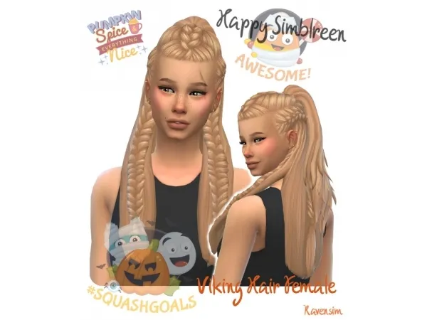 Maxis Match Viking Hair Female - The Sims 4 Custom Content