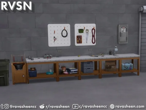 Maxis Match RAVASHEEN's Tool Time Garage Set - The Sims 4 Custom Content