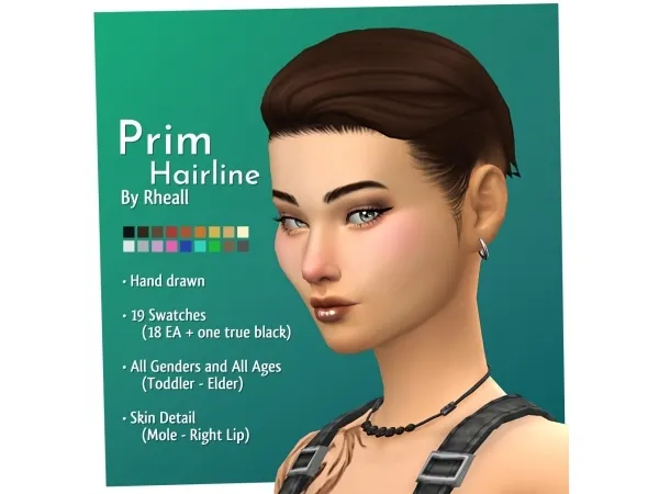 Maxis Match Prim Proper Hairlines - The Sims 4 Custom Content