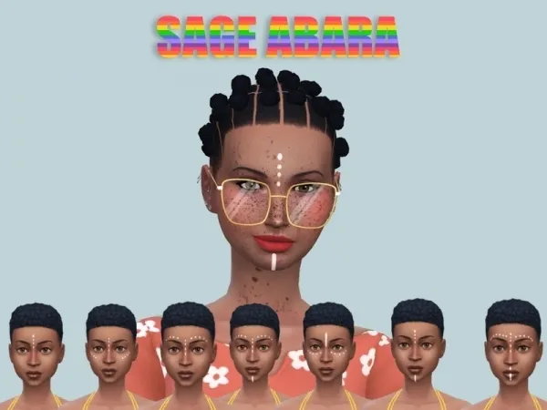 Alpha sageabara's African Face Art 2 - The Sims 4 Custom Content