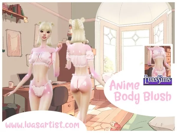 Alpha Luas_Sims' Anime Body Blush - The Sims 4 Custom Content