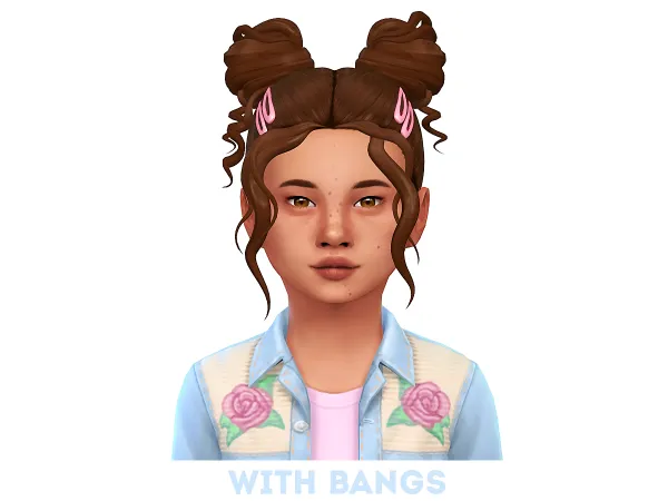 Maxis Match savvysweet Bettie Buns converted for kids - The Sims 4 Custom Content