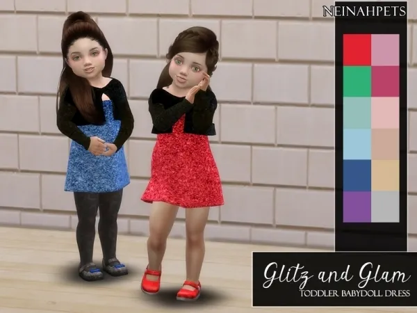 Alpha neinahpets' Glitz and Glam Babydoll Toddler Dress - The Sims 4 Custom Content