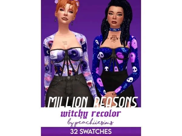 Maxis Match Million Reasons Corset Top a witchy recolor - The Sims 4 Custom Content