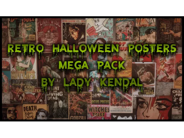 Alpha Retro Halloween Posters - The Sims 4 Custom Content