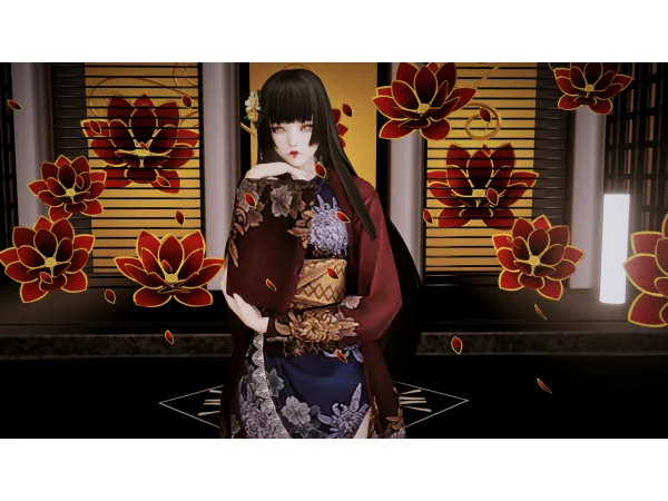 Alpha Hime cut hair cabin by shi - The Sims 4 Custom Content