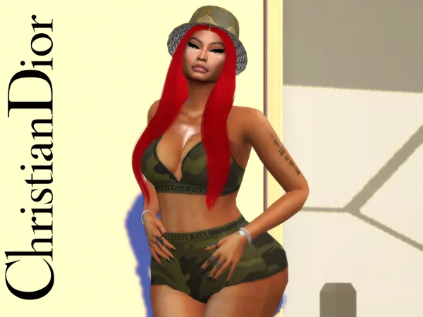 Alpha NICKI MINAJ Christian Dior - The Sims 4 Custom Content