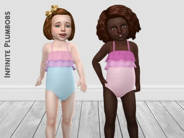 Maxis Match InfinitePlumbobs' IP Toddler Pastel Swimsuit - The Sims 4 Custom Content