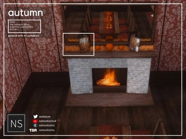 Autumn Dining Garland (No Pumpkins) Networksims - The Sims 4 Custom Content