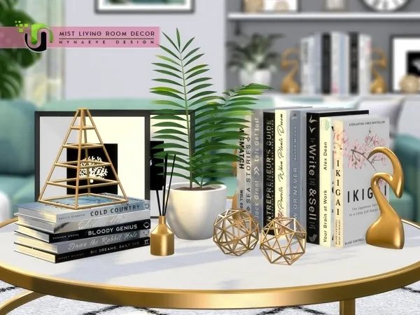 Alpha Mist Living Room Decor by simsfinds - The Sims 4 Custom Content
