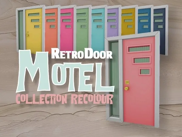 Retro Door Motel Collection Recolour 1 - The Sims 4 Custom Content