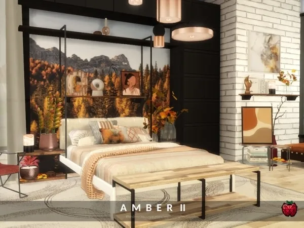 Alpha melapples' Amber bedroom - The Sims 4 Custom Content