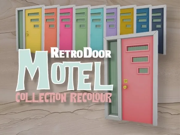 Maxis Match LEOLOLAsims' Retro Door Motel Collection - The Sims 4 Custom Content