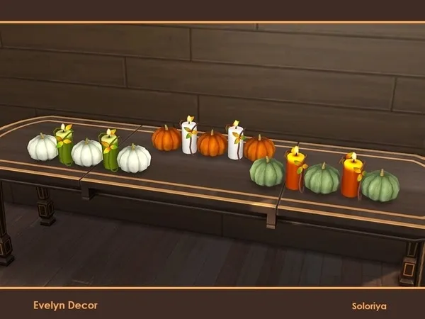 Evelyn Decor Candles with Pumpkins - The Sims 4 Custom Content