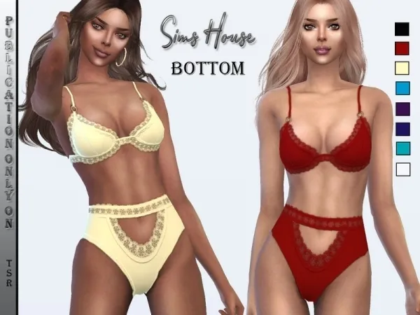 Maxis Match Sims House's Women's lace panties - The Sims 4 Custom Content