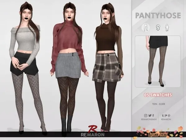 Maxis Match remaron's Autumn Pantyhose 01 - The Sims 4 Custom Content