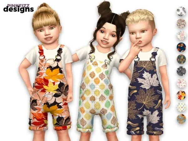 Maxis Match Pinkfizzzzz's Little Junior Autumn Overalls - The Sims 4 Custom Content