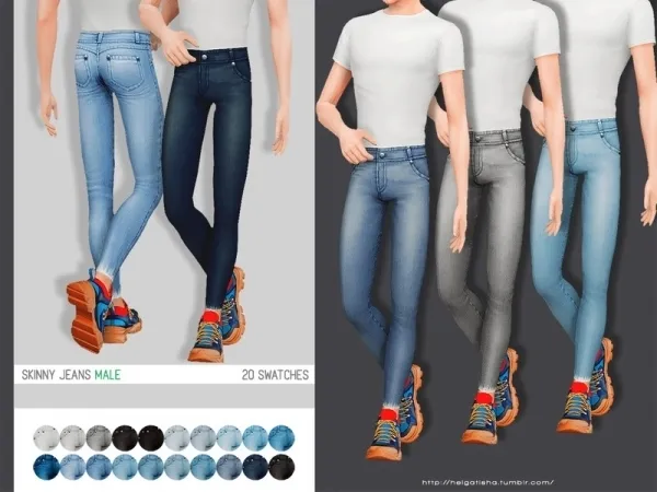 Maxis Match helgatisha Skinny jeans female and male - The Sims 4 Custom Content