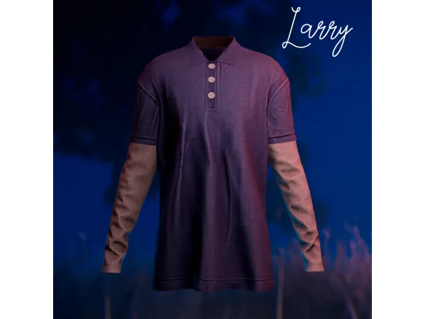 Alpha Larry layered top by amelylina - The Sims 4 Custom Content