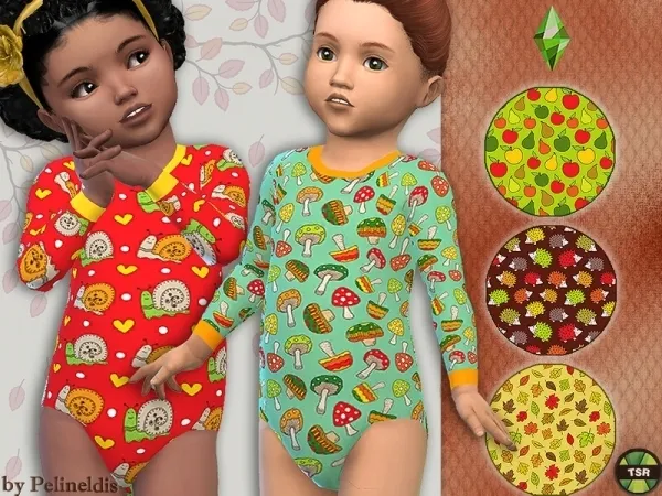 Maxis Match Pelineldis' Toddler Autumn Bodysuit - The Sims 4 Custom Content