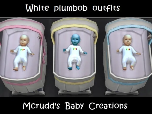 Maxis Match mcrudd's White plumbob baby outfits - The Sims 4 Custom Content