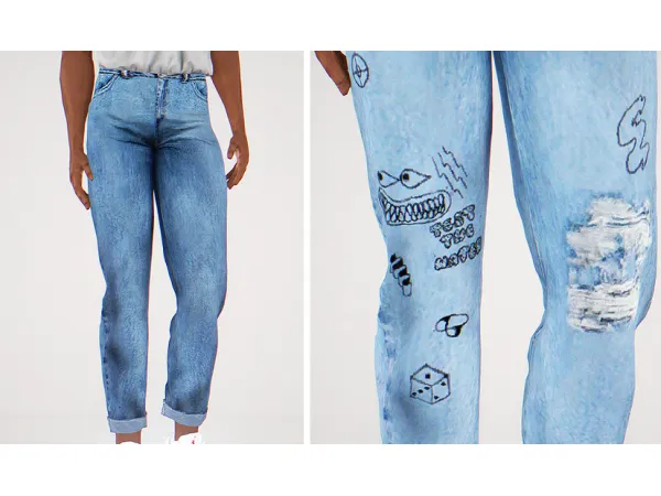 Highwaisted Dad Jeans (PLUSH) - The Sims 3 Custom Content