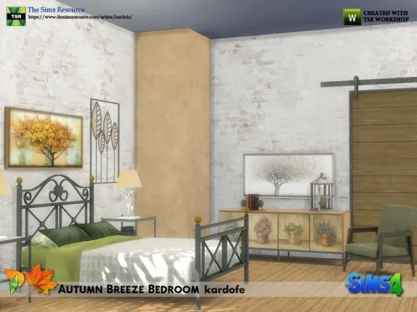 Maxis Match kardofe_Autumn Breeze Bedroom - The Sims 4 Custom Content
