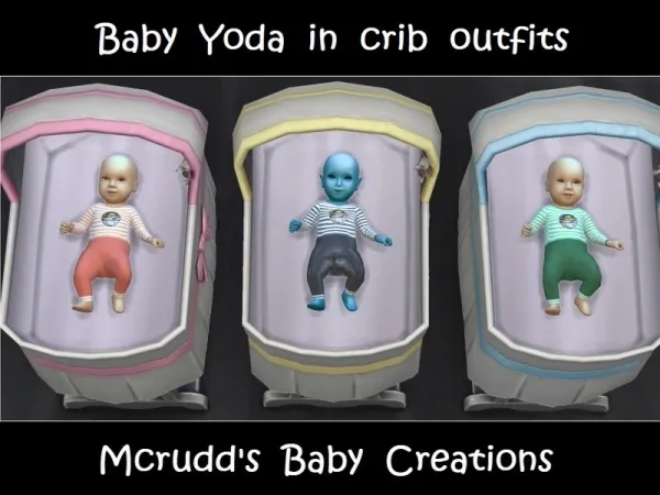 Maxis Match mcrudd's Baby Yoda in crib outfits - The Sims 4 Custom Content