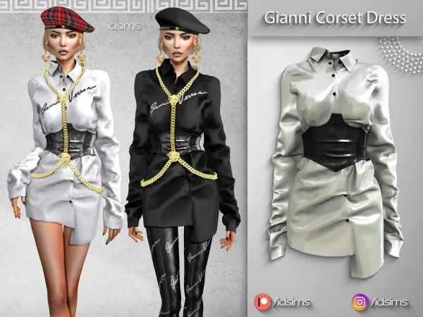 Alpha Corset Dress by polygoncouture - The Sims 4 Custom Content