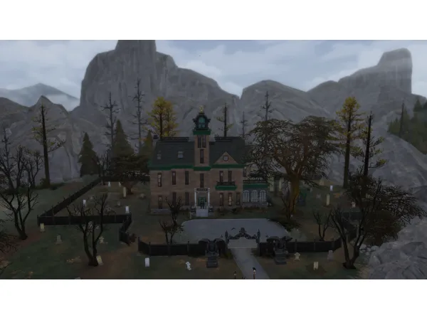 Alpha The Addams Family Home Manor (residential) by galaxytwink - The Sims 4 Custom Content