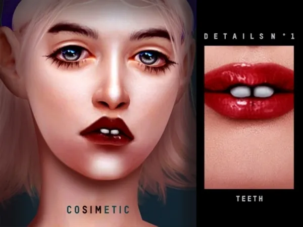 Alpha COSIMETIC Details N1 Teeth - The Sims 4 Custom Content