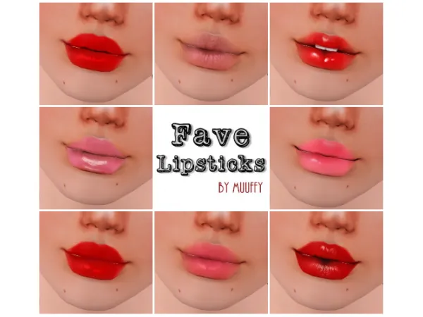 muuffy Lipsticks - The Sims 3 Custom Content