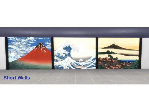 Alpha Japanese Art Wall Murals by homunculus420 - The Sims 4 Custom Content