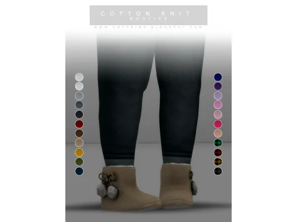Alpha COTTON KNIT BOOTIES - The Sims 4 Custom Content
