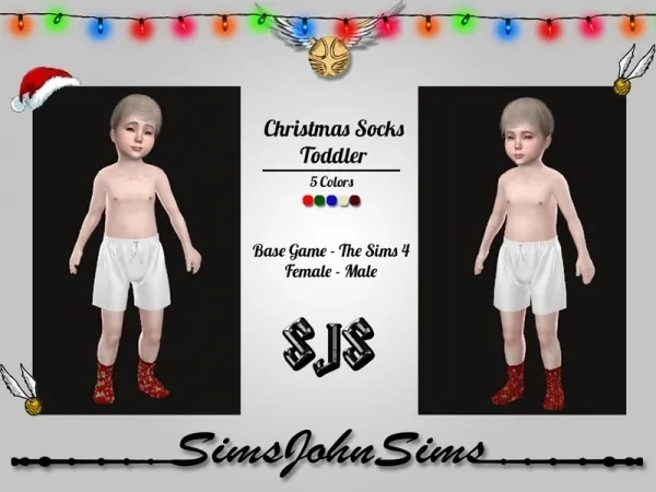 Alpha SimsJohnSims' Christmas Socks Toddler - The Sims 4 Custom Content