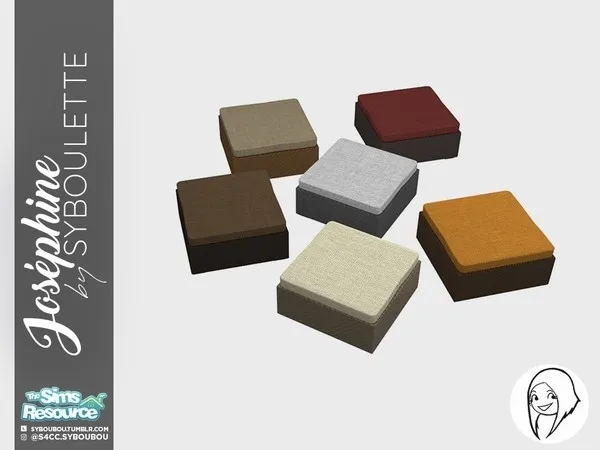 Josephine Modular outdoor sofa (ottoman) - The Sims 4 Custom Content