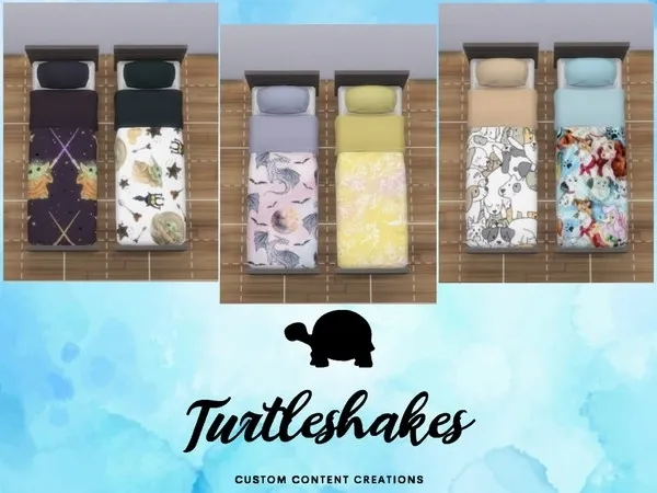 Single Bedspread recolours COLLECTION - The Sims 4 Custom Content