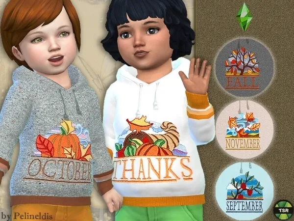 Maxis Match Pelineldis' Toddler Autumn Hoodie - The Sims 4 Custom Content