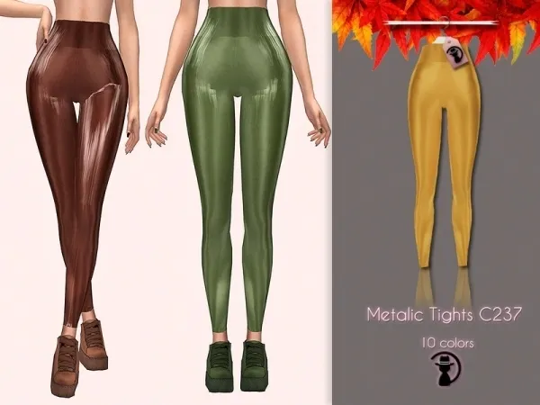 Alpha turksimmer's Metalic Tights C237 - The Sims 4 Custom Content
