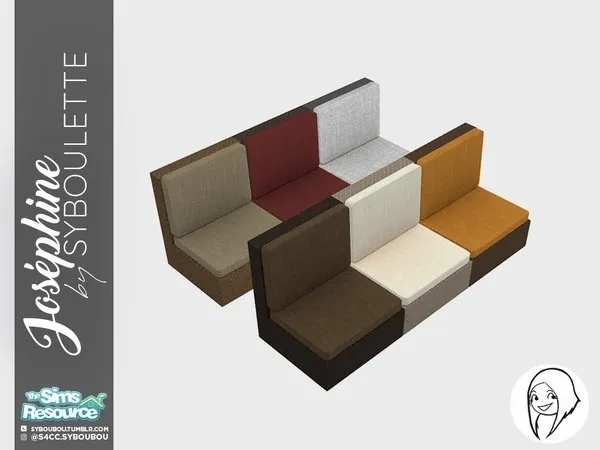 Josephine Modular outdoor sofa (seat) - The Sims 4 Custom Content