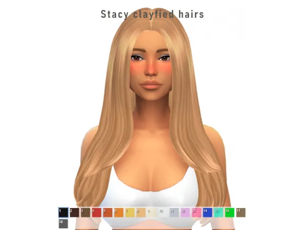 Maxis Match Clayfied of Stacy hairs by Simpliciaty - The Sims 4 Custom Content