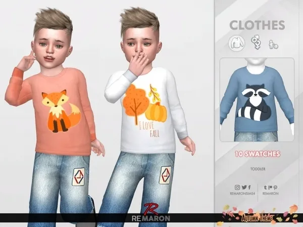 Maxis Match remaron's Autumn Sweater for Toddler 01 - The Sims 4 Custom Content