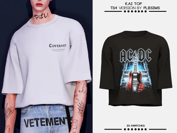 Alpha Kai Top - The Sims 4 Custom Content