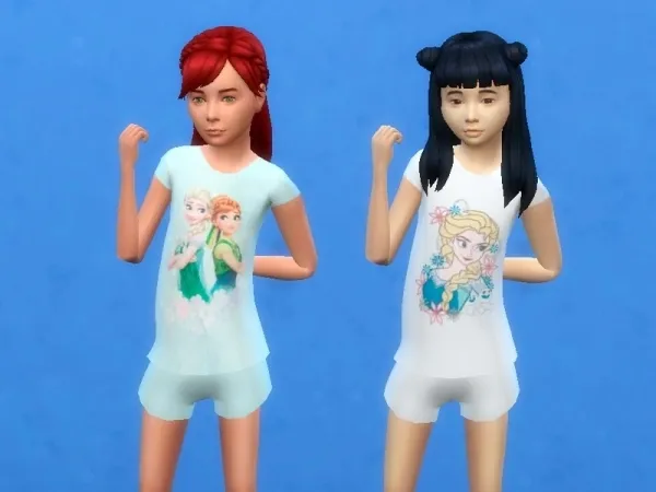 Mix Arisha 214's Frozen summer pyjama for girls Kids room stuff needed - The Sims 4 Custom Content